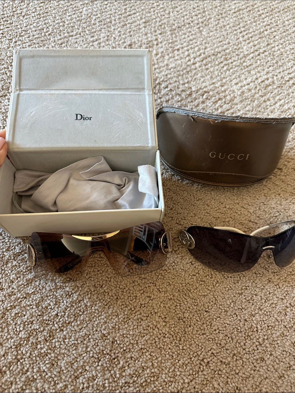 Dior and Gucci women’s sunglasses. $60 for both